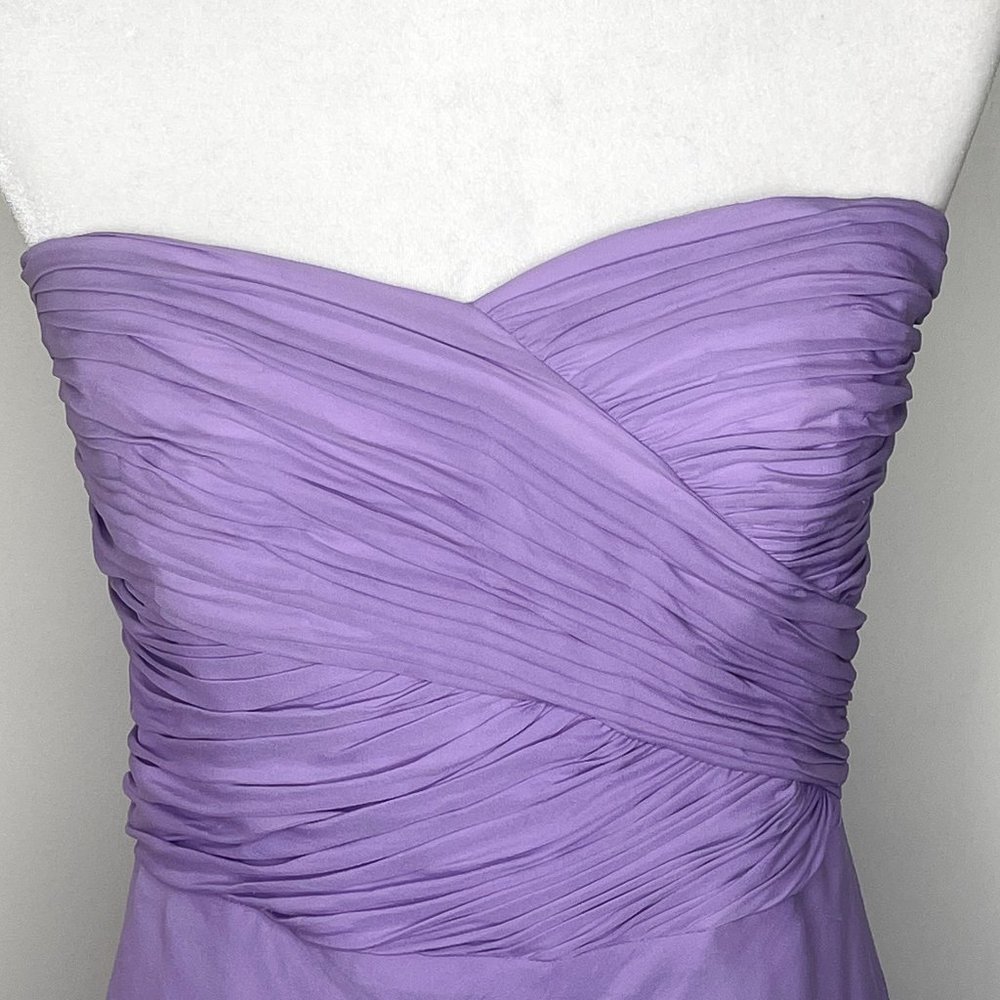 Shimmer Knit Gown with Chiffon Overlay - Light Lavender